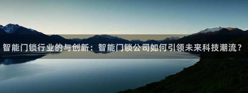 开丰娱乐网官网注册入口：智能门锁行业的与创新：智能门锁公司如