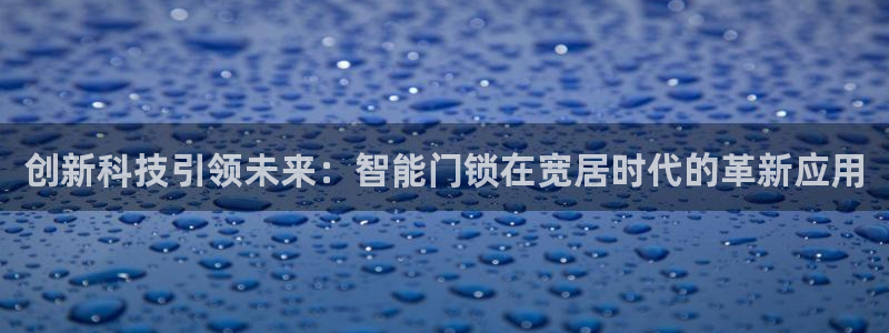 开丰娱乐平台注册：创新科技引领未来：智能门锁在宽居时代的革新