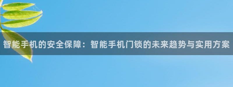 开丰娱乐登入地址在哪儿：智能手机的安全保障：智能手机门锁的未