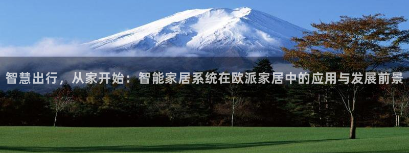 开丰娱乐于六七五一38：智慧出行，从家开始：智能家居系统在欧