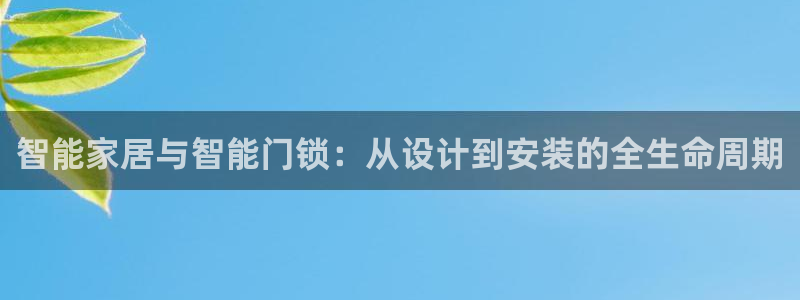 开丰娱乐官网平台：智能家居与智能门锁：从设计到安装的全生命周